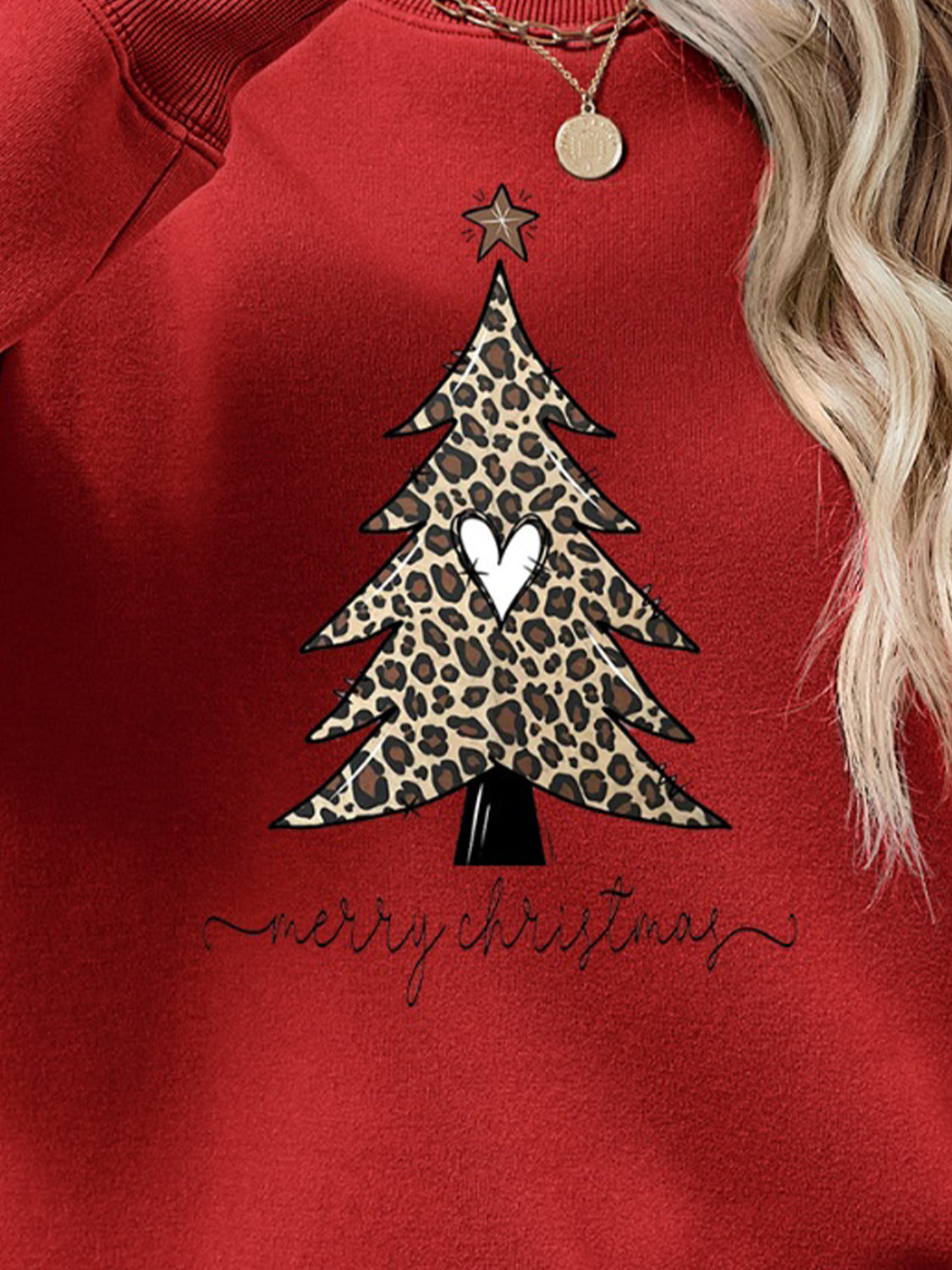 Christmas Tree Graphic Long Sleeve Sweatshirt-Jewearrings