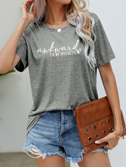 AWKWARD IS MY SPECIALTY Graphic Tee-Jewearrings