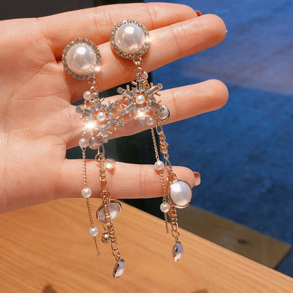 Long pearl earrings-Jewearrings