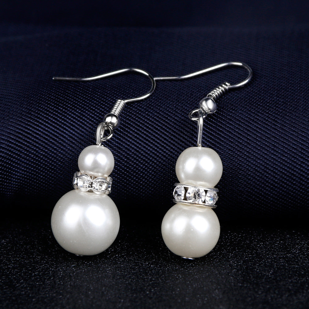 The Bride Wedding Earrings Necklace Three Piece Suit Danbi Pearl Necklace Jewelry.-Jewearrings