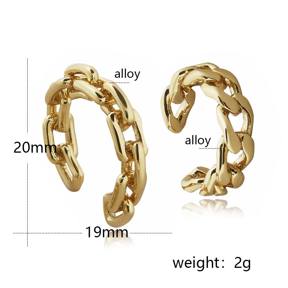 Luxury zircon small stone ear hoop clip earrings-Jewearrings