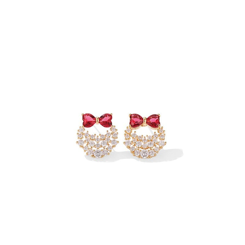 Bow Stud Earrings Female Fashion Ear Clip-Jewearrings