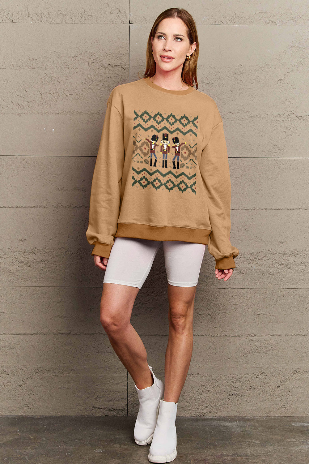 Simply Love Full Size Nutcracker Graphic Long Sleeve Sweatshirt-Jewearrings