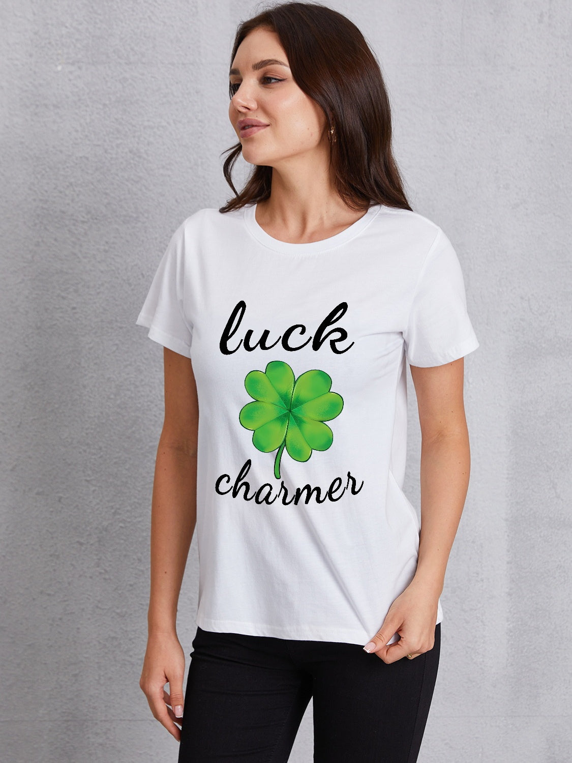 LUCK CHARMER Round Neck T-Shirt-Jewearrings