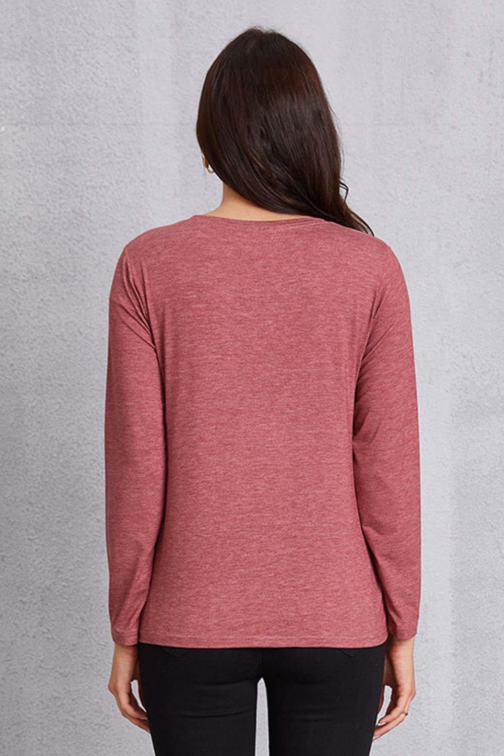 Letter Graphic Round Neck Long Sleeve T-Shirt-Jewearrings