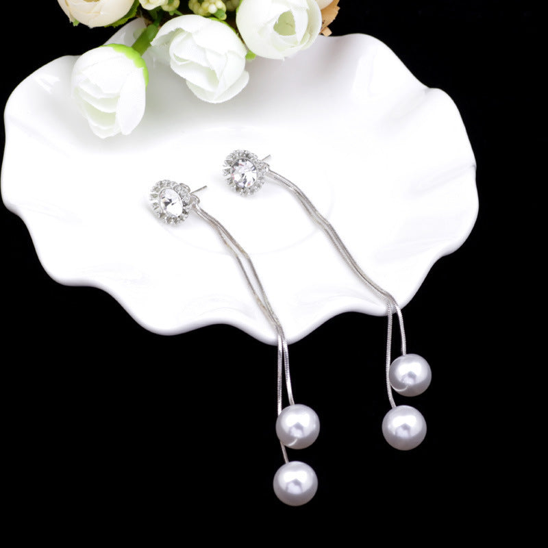 Simulated Pearl Drop Earrings-Jewearrings