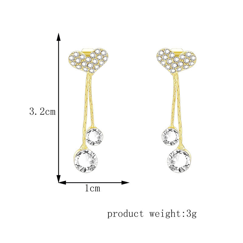 Simple Forest Gold Earrings With Diamonds-Jewearrings