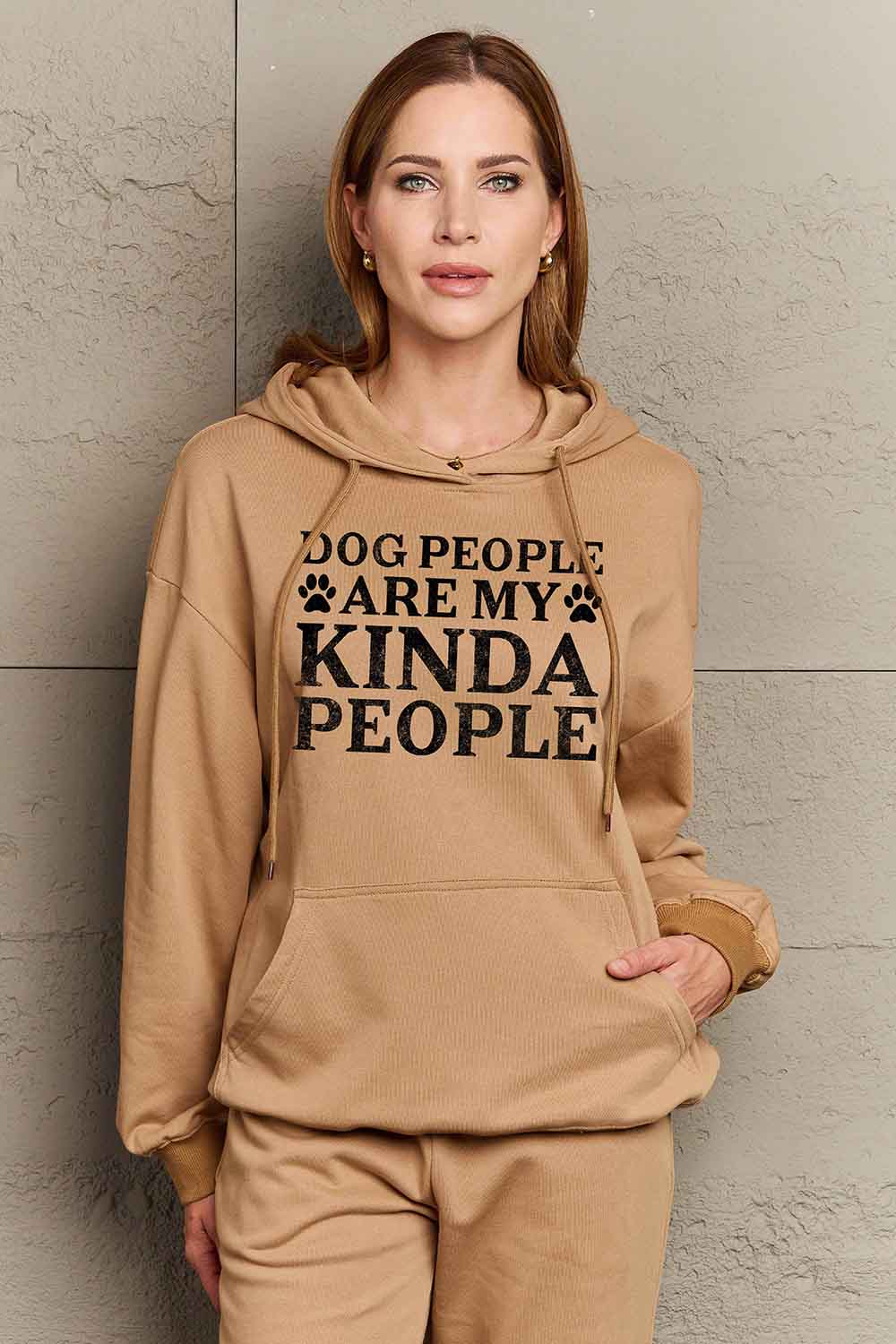 Simply Love Simply Love Full Size Dog Paw Slogan Graphic Hoodie-Jewearrings