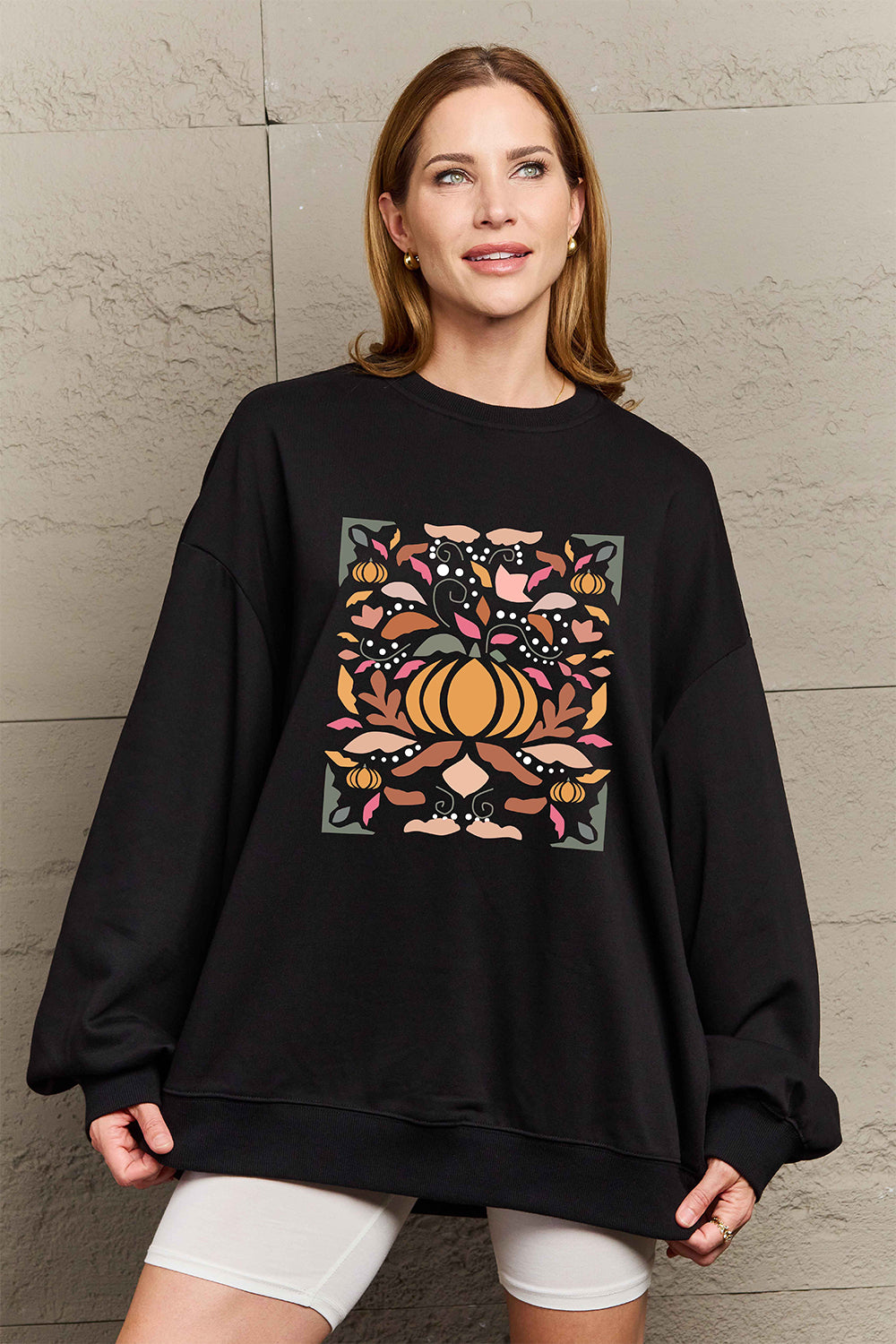 Simply Love Full Size Graphic Dropped Shoulder Sweatshirt-Jewearrings