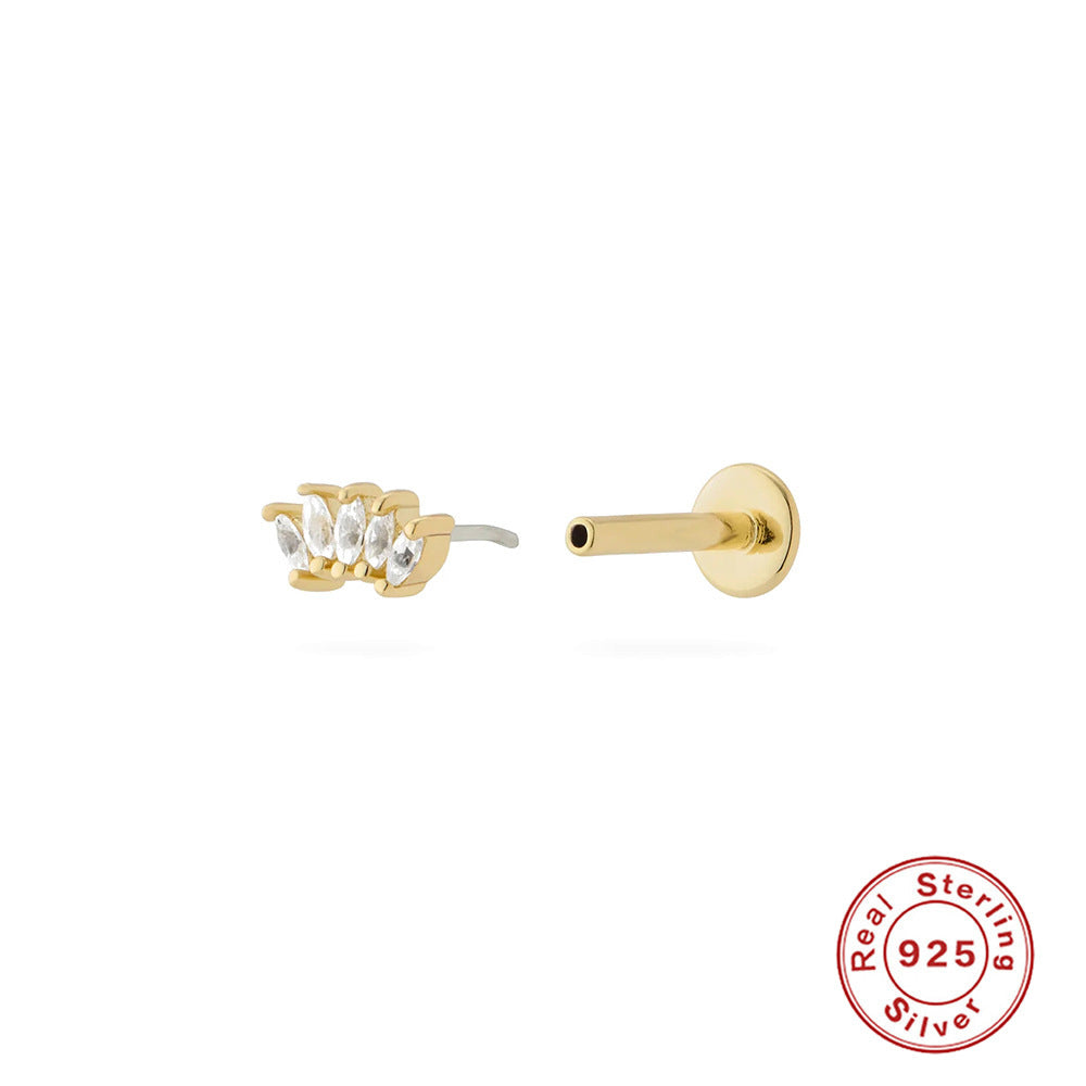 Flat Threaded Pierced Cartilage Earrings-Jewearrings