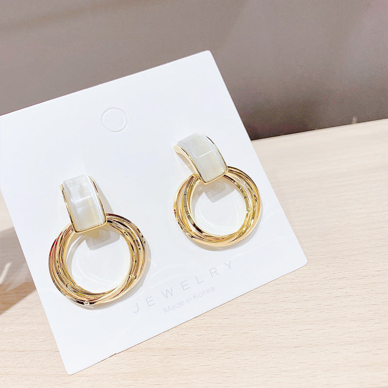 Korean Fashion Opal Earrings Personalized Earrings-Jewearrings