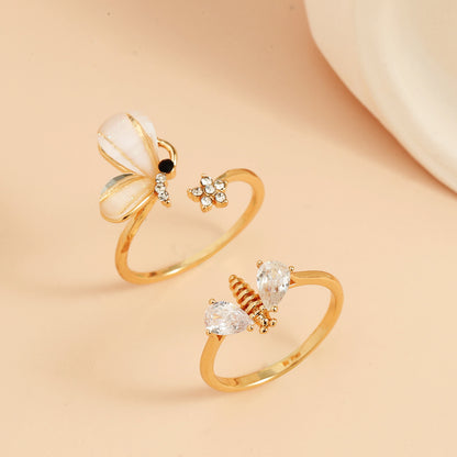 Stud Earrings White Crystal Women's Electroplating Gold-Jewearrings