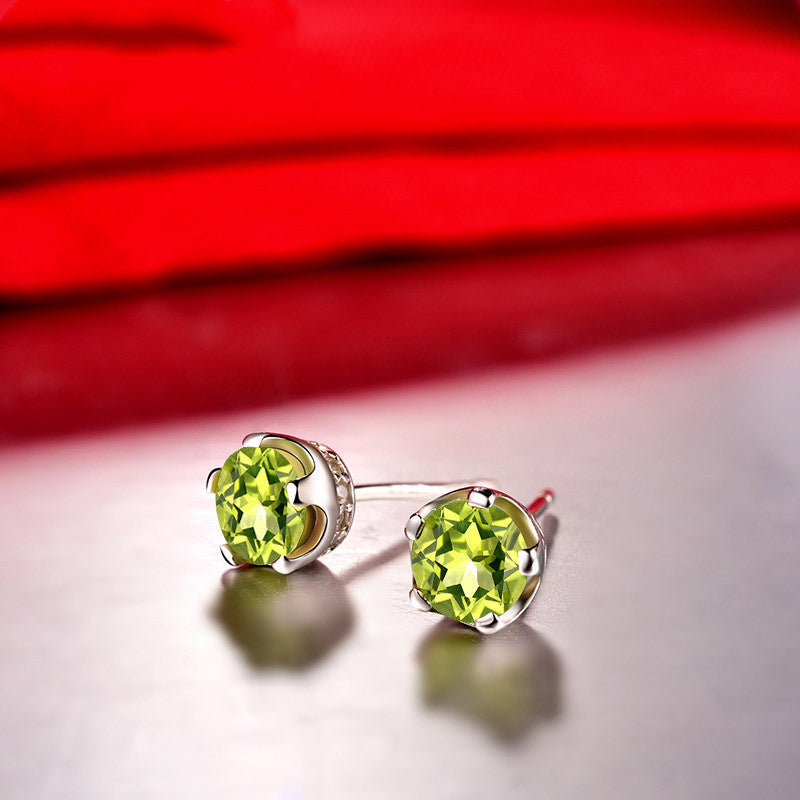 Peridot s925 sterling silver earrings-Jewearrings