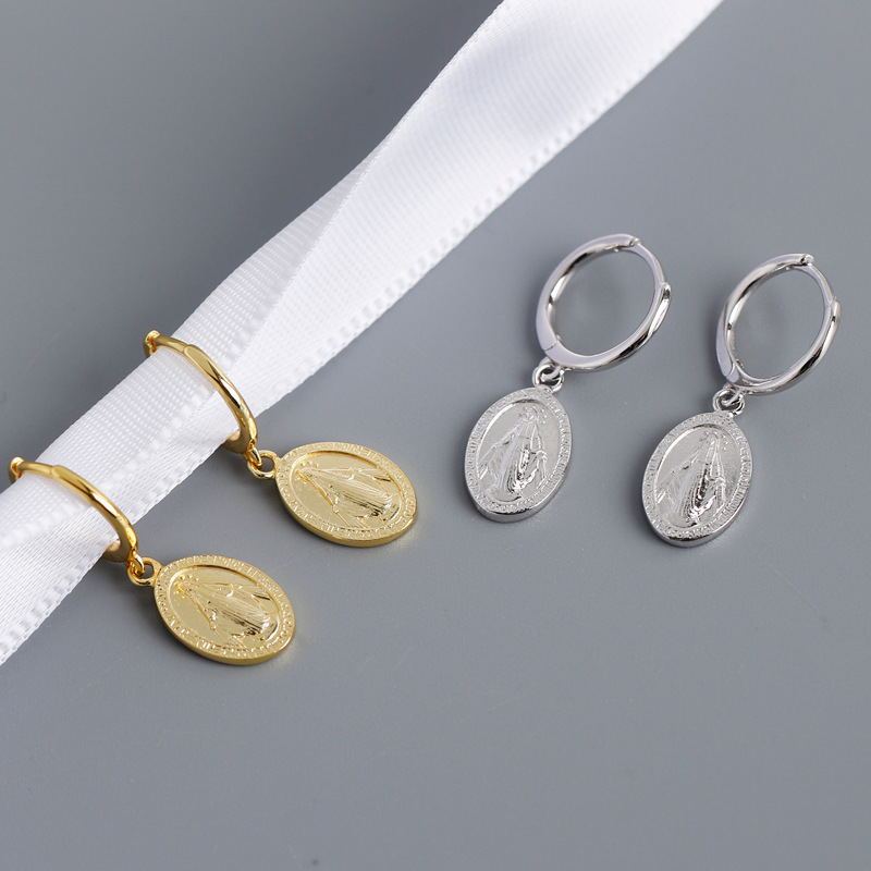 100% 925 Golden earrings sterling silver earrings-Jewearrings