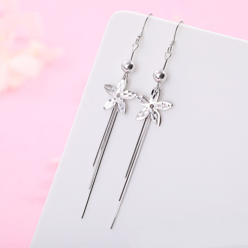 Sterling Silver S925 Daisy Flower Korea Dongdaemun Earrings-Jewearrings