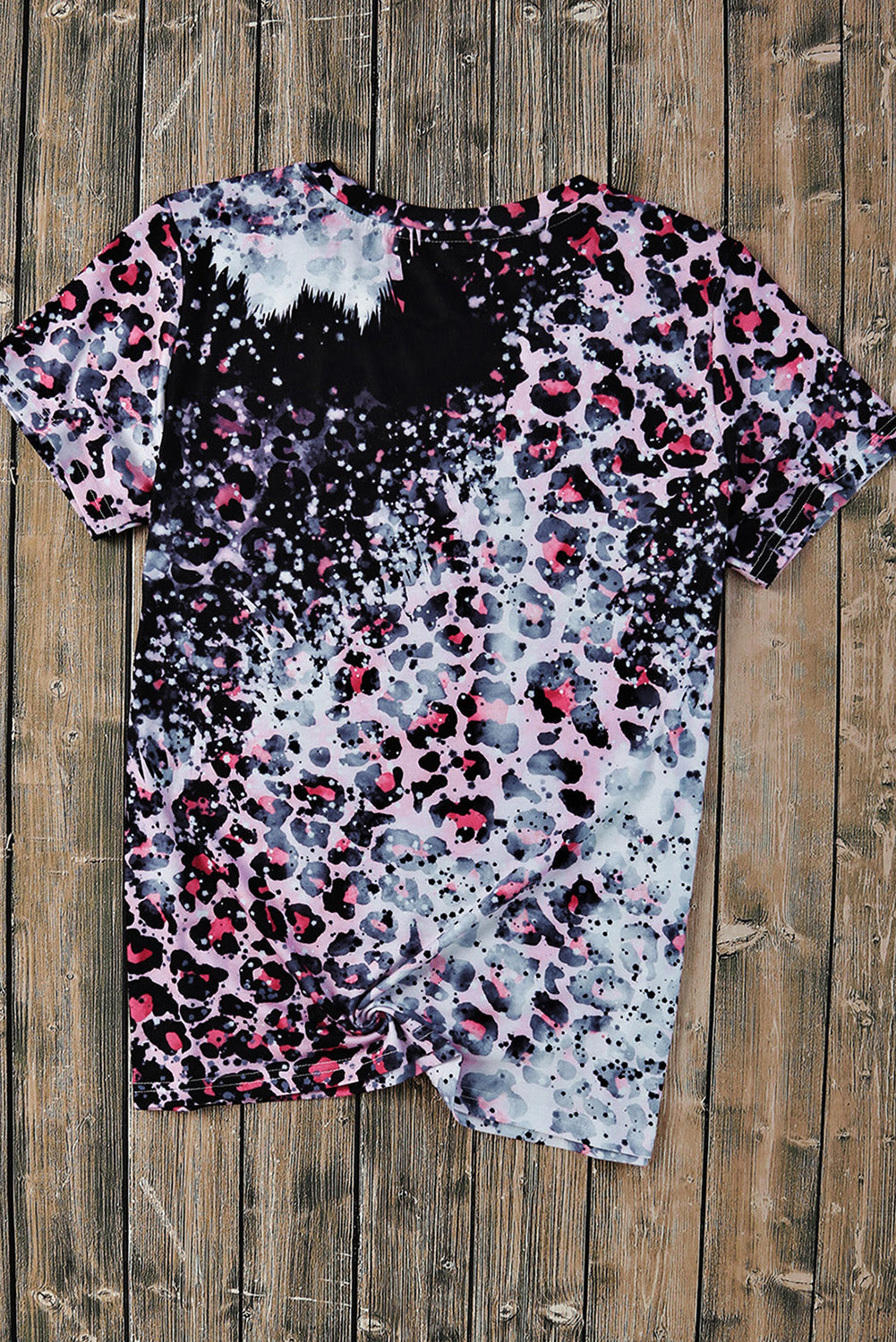 Leopard Round Neck Short Sleeve T-Shirt-Jewearrings