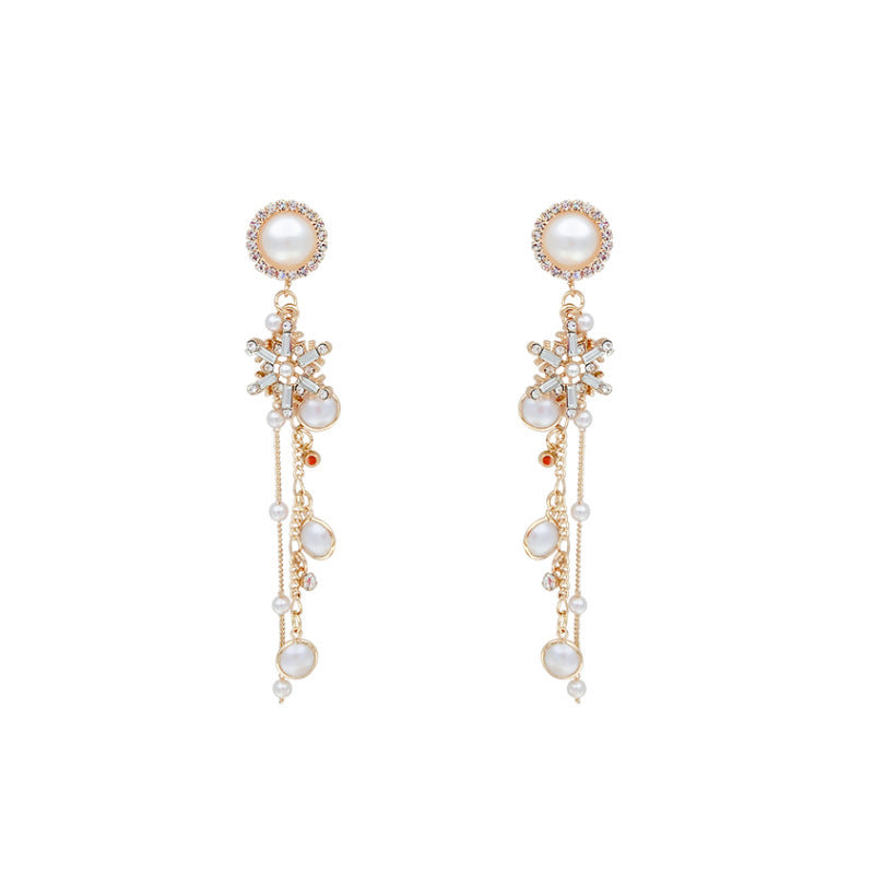 Long pearl earrings-Jewearrings