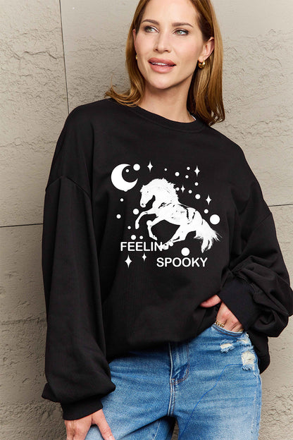 Simply Love Full Size Graphic Drop Shoulder Sweatshirt-Jewearrings