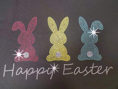 HAPPY EASTER Graphic Round Neck T-Shirt-Jewearrings