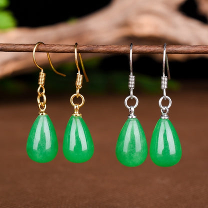 Emerald drop earrings-Jewearrings