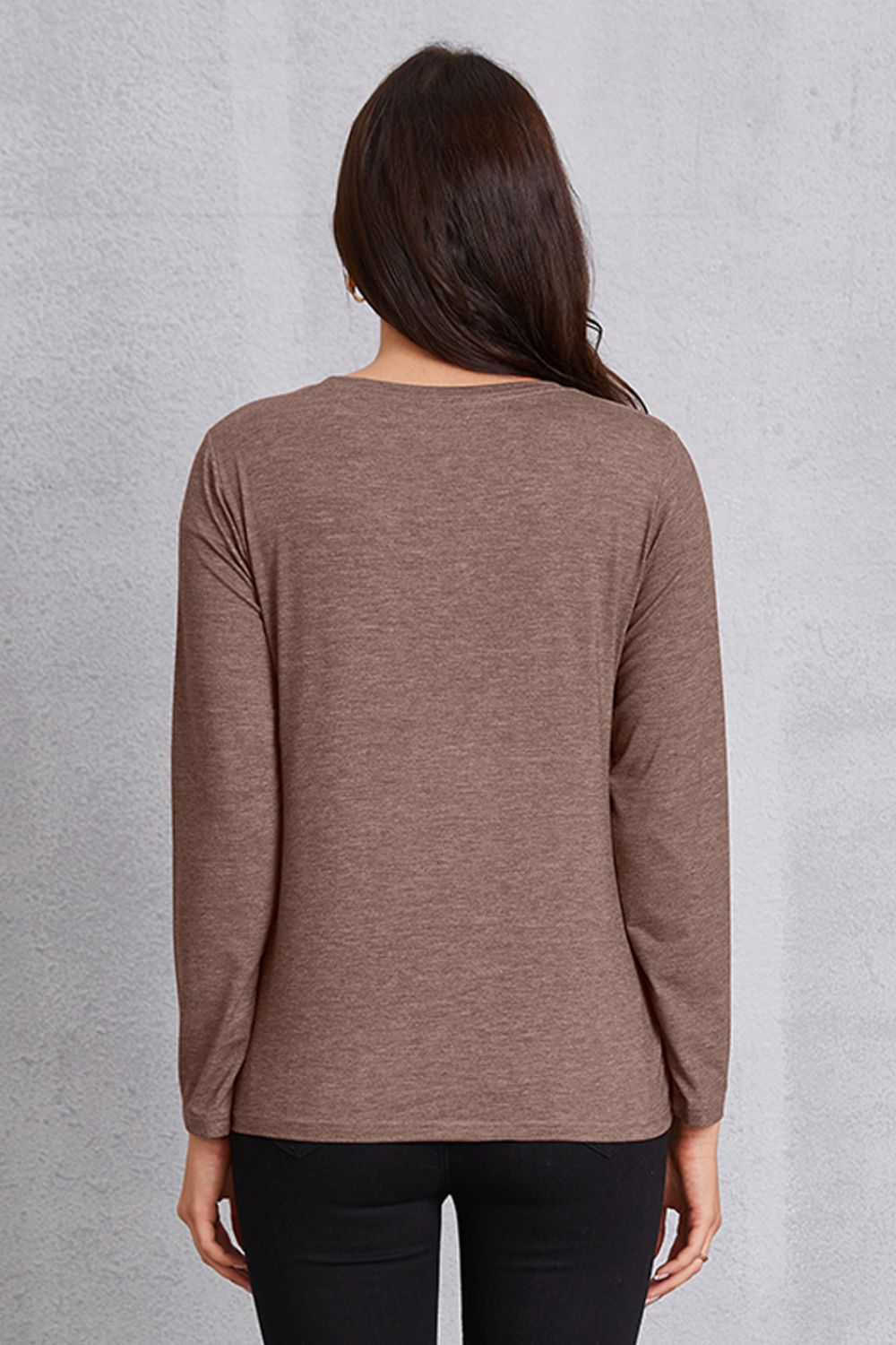 SUNSHINE COFFE Round Neck Long Sleeve T-Shirt-Jewearrings