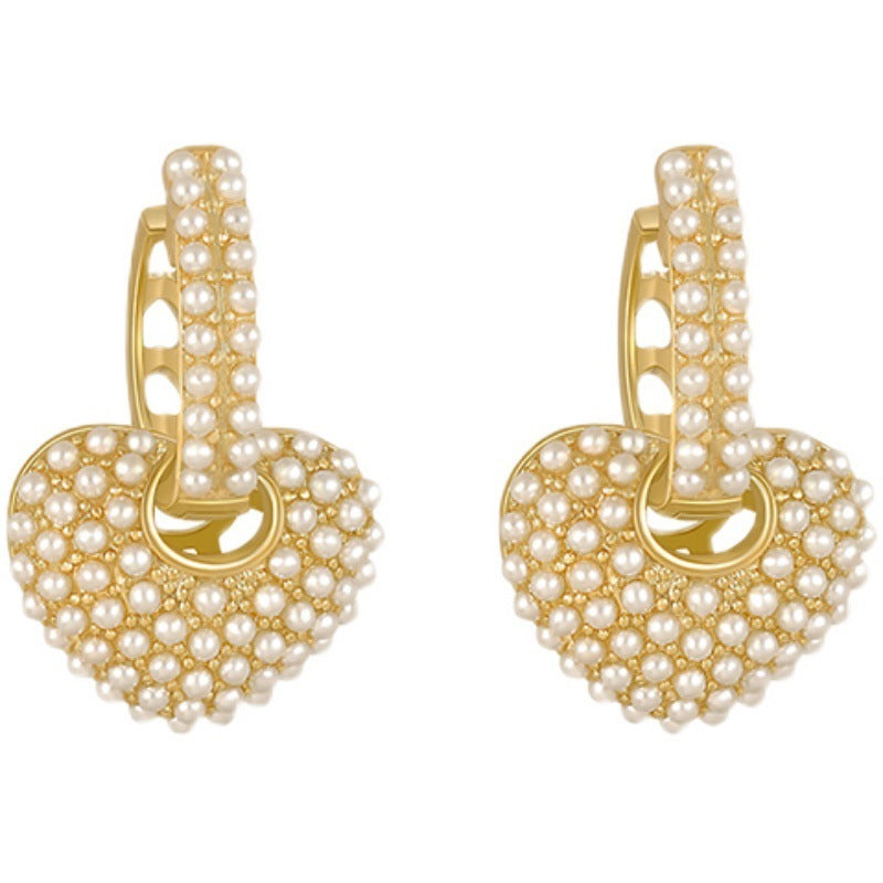 Love Pearl Earrings, High-end, Light, Luxurious And Fashionable-Jewearrings