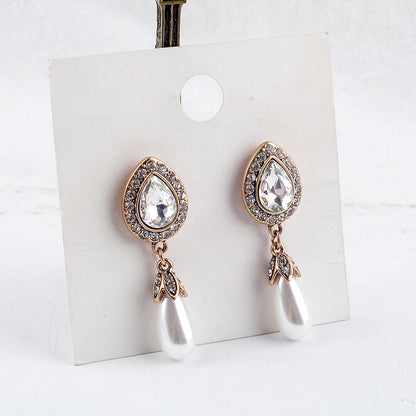 Water drop stud earrings-Jewearrings