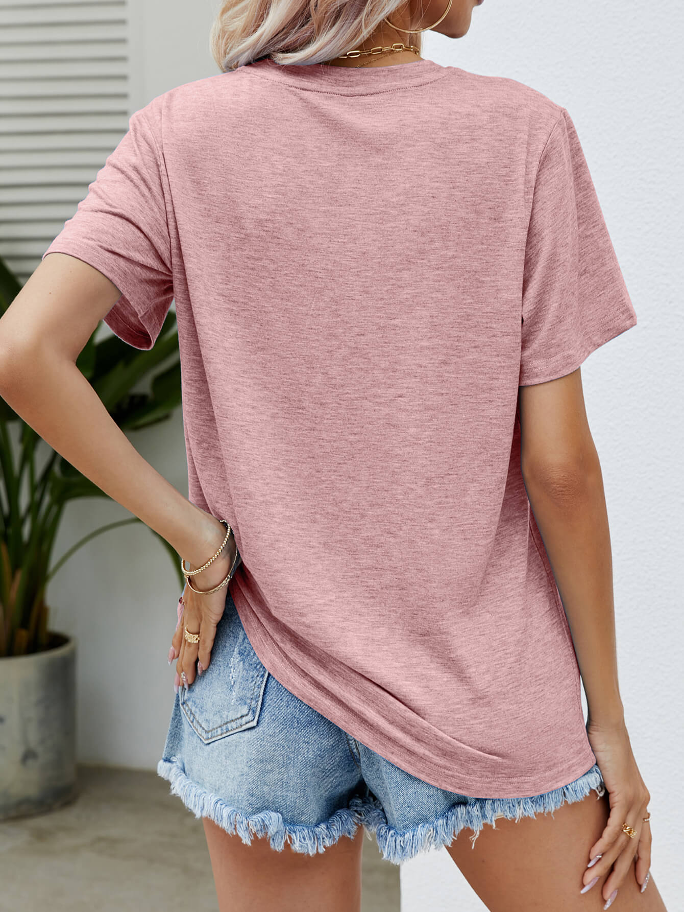 Graphic Round Neck Short Sleeve Tee-Jewearrings