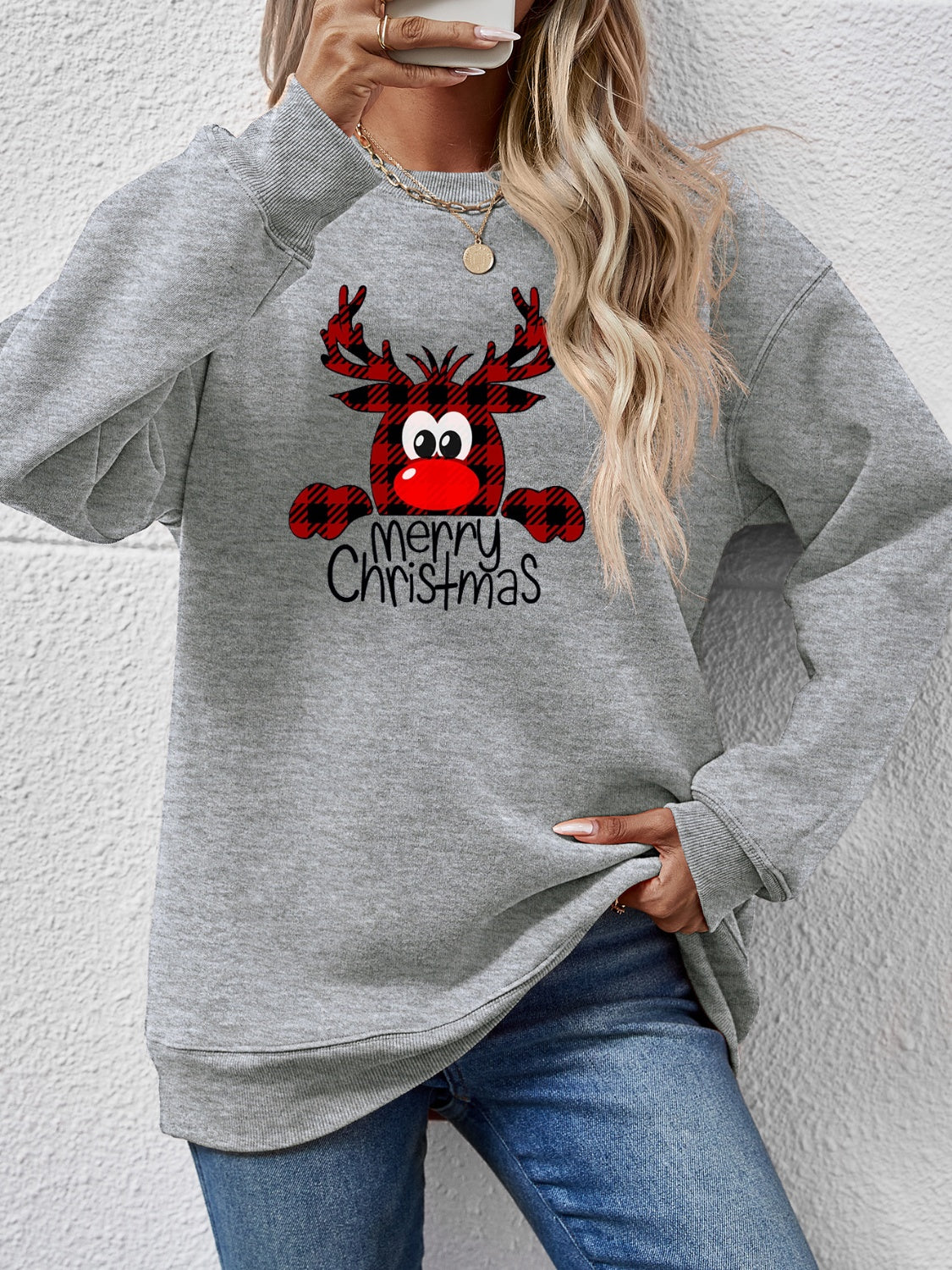 MERRY CHRISTMAS Graphic Sweatshirt-Jewearrings