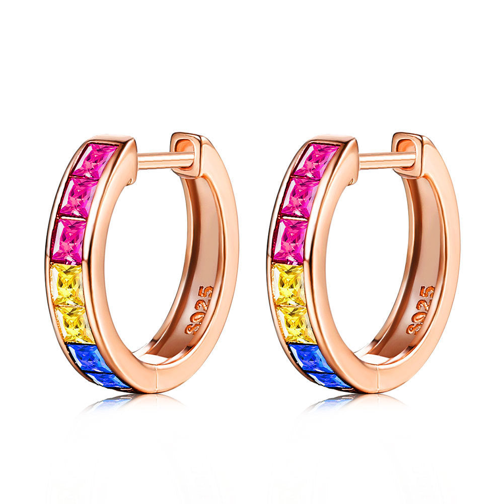 Korean Fashion Rainbow Earrings Female Ear Clip-Jewearrings