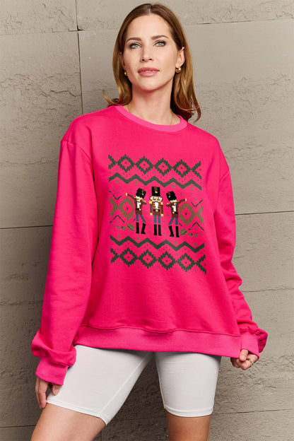 Simply Love Full Size Nutcracker Graphic Long Sleeve Sweatshirt-Jewearrings