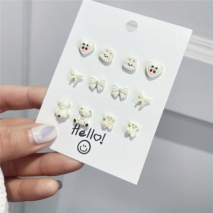 Women's Cute Sweet Sterling Silver Needle Stud Earrings-Jewearrings