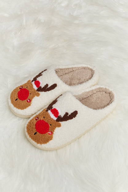 Melody Rudolph Print Plush Slide Slippers-Jewearrings