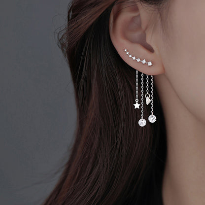 New Female 925 Sterling Silver Tassel Earrings Summer-Jewearrings