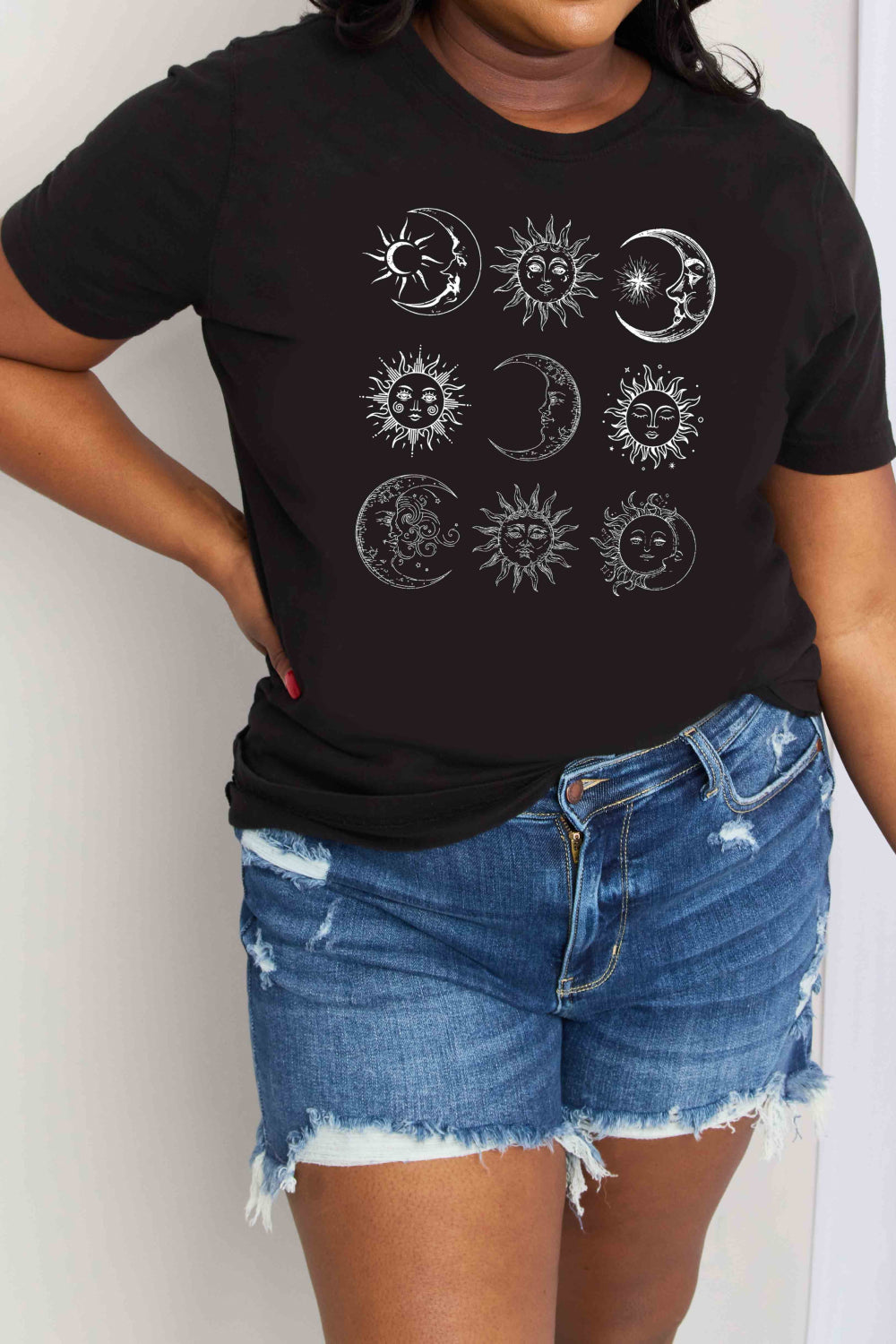 Simply Love Simply Love Full Size Sun and Moon Graphic Cotton Tee-Jewearrings