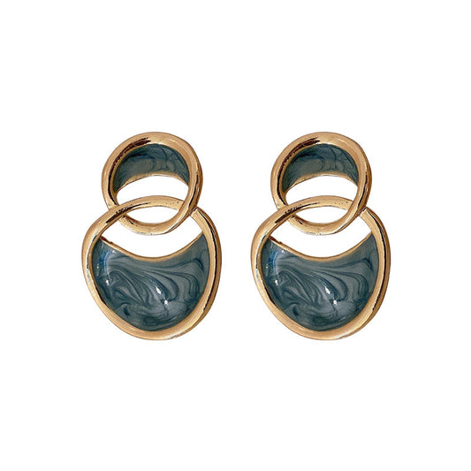 Circle Stud Earrings Hollow Mori Style Hong Kong-Jewearrings