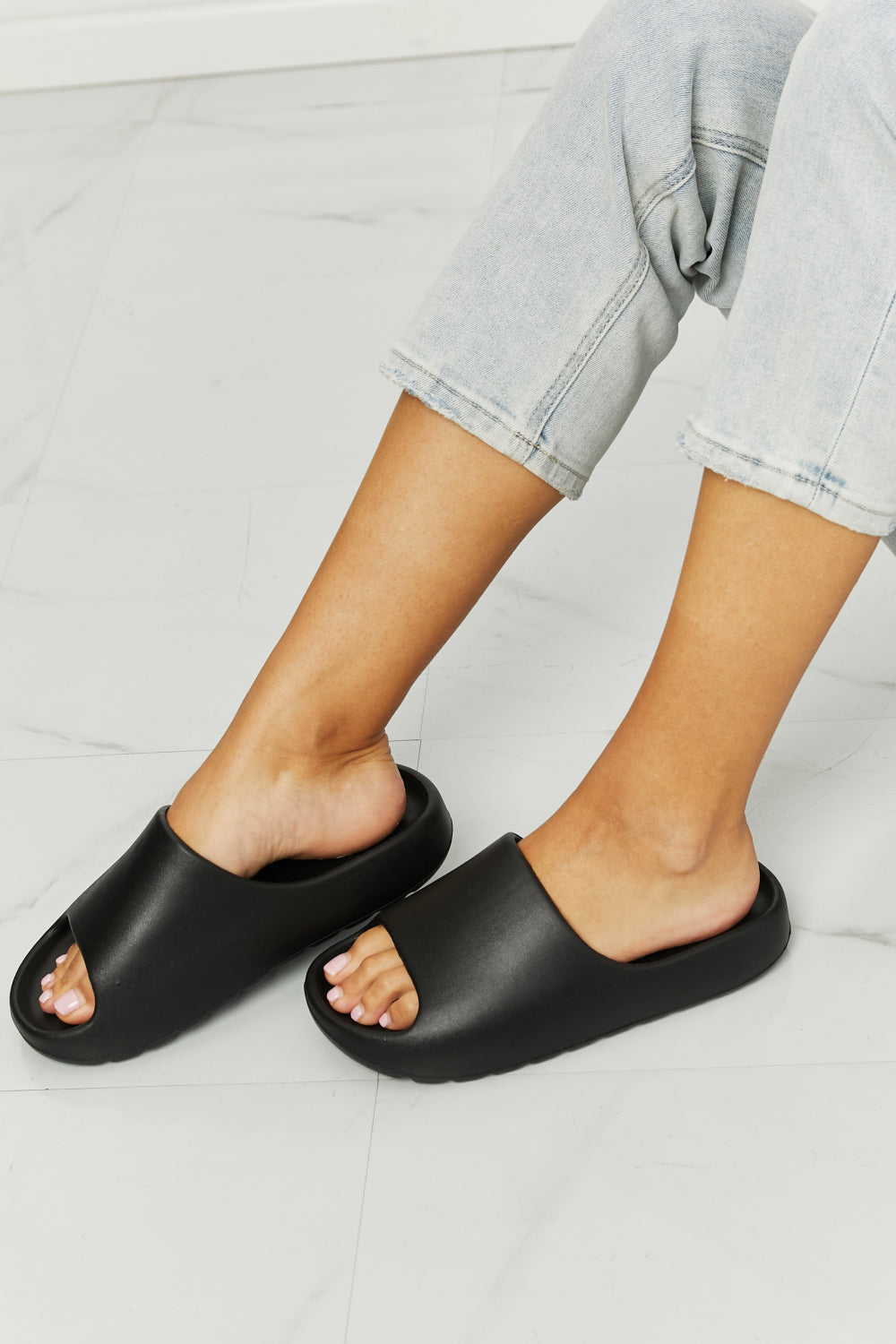 NOOK JOI In My Comfort Zone Slides in Black-Jewearrings