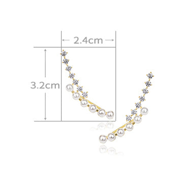 Niche Design Light Luxury Temperament Goddess Artificial Pearl Earrings-Jewearrings