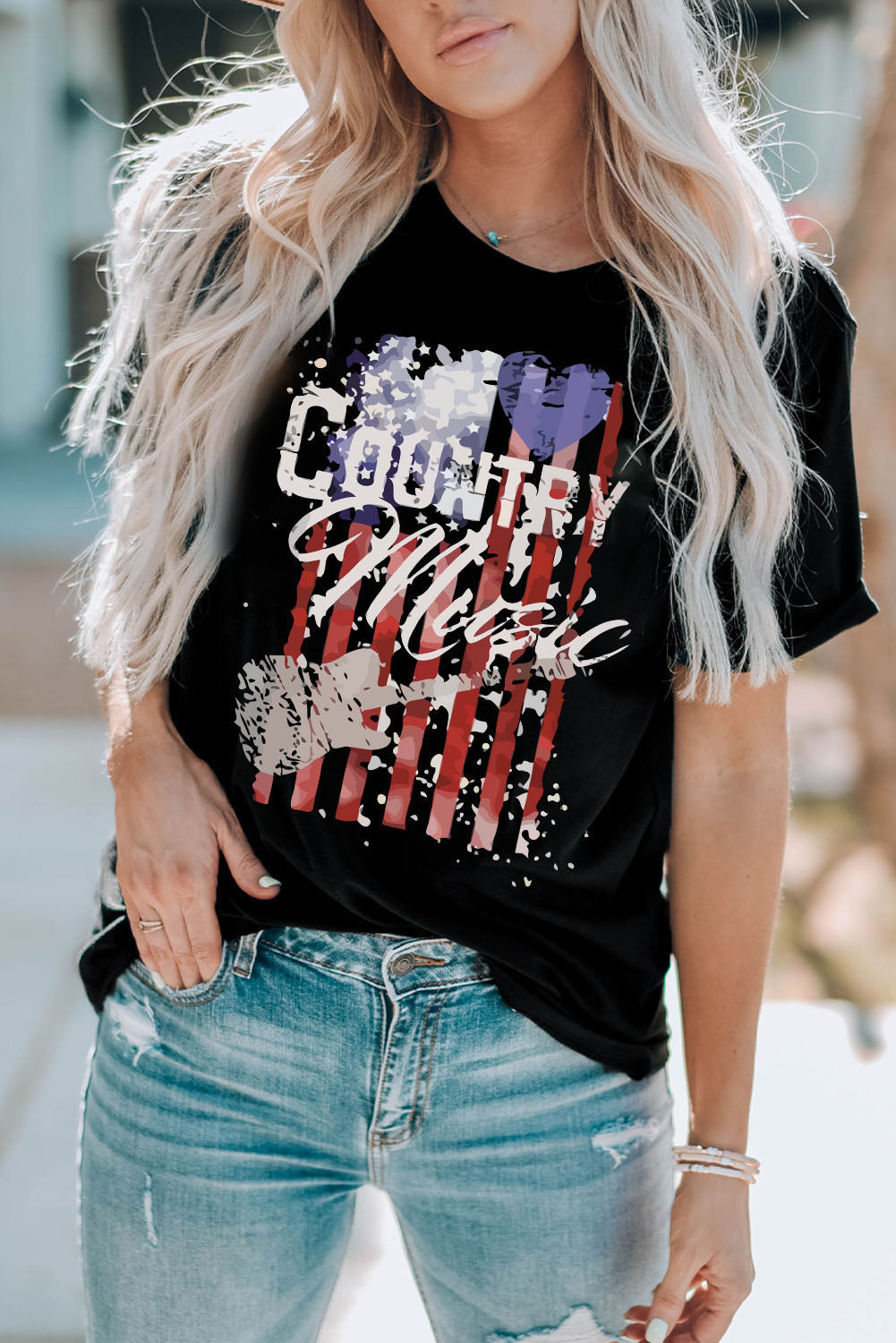 COUNTRY MUSIC Graphic Tee Shirt-Jewearrings