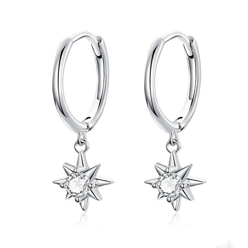 White gold-plated earrings-Jewearrings