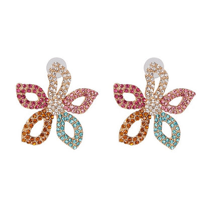 Exquisite fashion stud earrings in colorful diamonds-Jewearrings