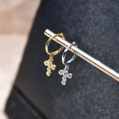 S925 Sterling Silver Cross Earrings-Jewearrings