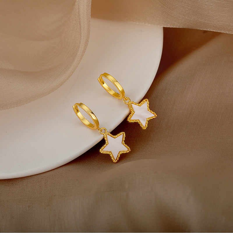 New Opal Inlaid Star Earrings For Women-Jewearrings