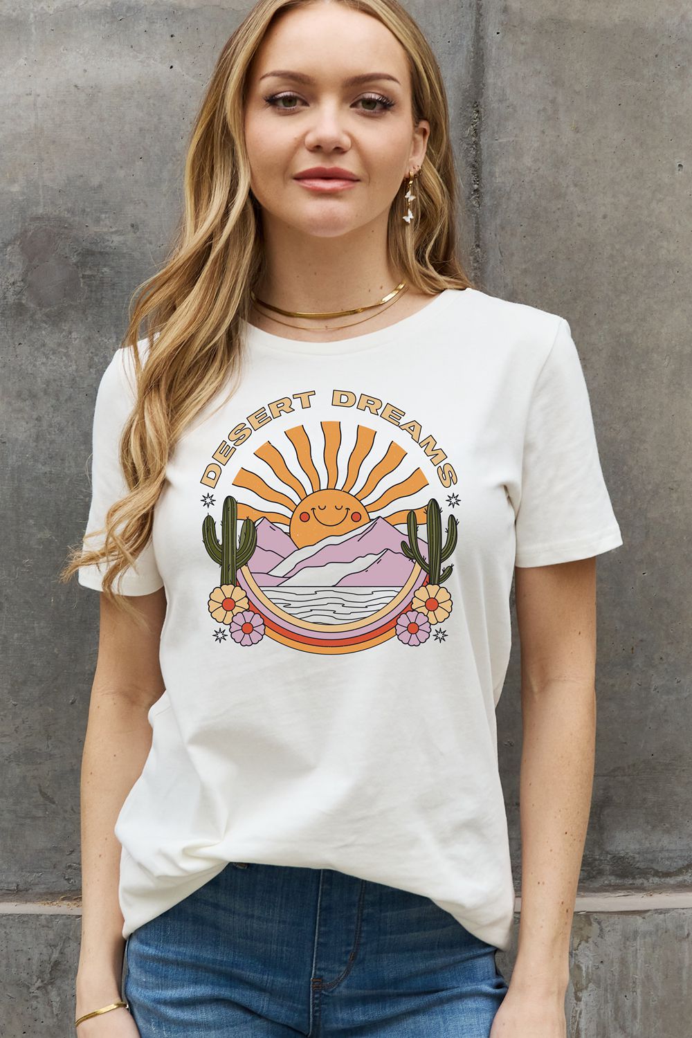 Simply Love Full Size DESERT DREAMS Graphic Cotton Tee-Jewearrings