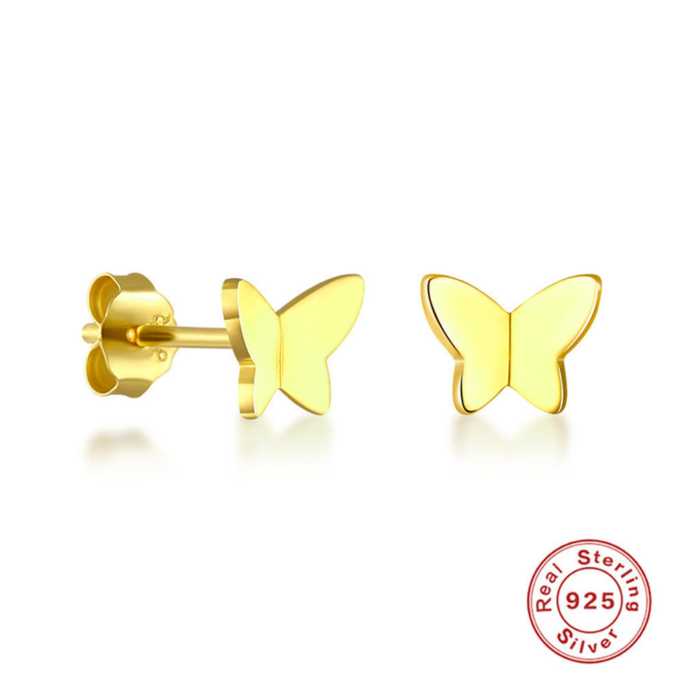 Sterling Silver Butterfly Stud Earrings-Jewearrings