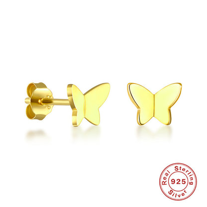 Sterling Silver Butterfly Stud Earrings-Jewearrings