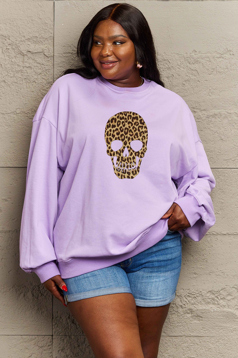 Simply Love Full Size Drop Shoulder Graphic Sweatshirt-Jewearrings