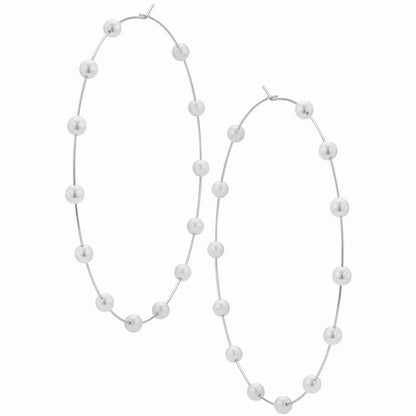 Pearl Large Hoop Earrings-Jewearrings