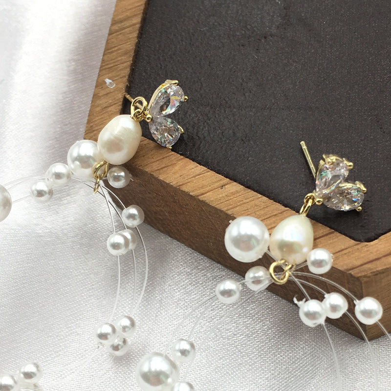 Women's Shaped Pearl Earrings-Jewearrings