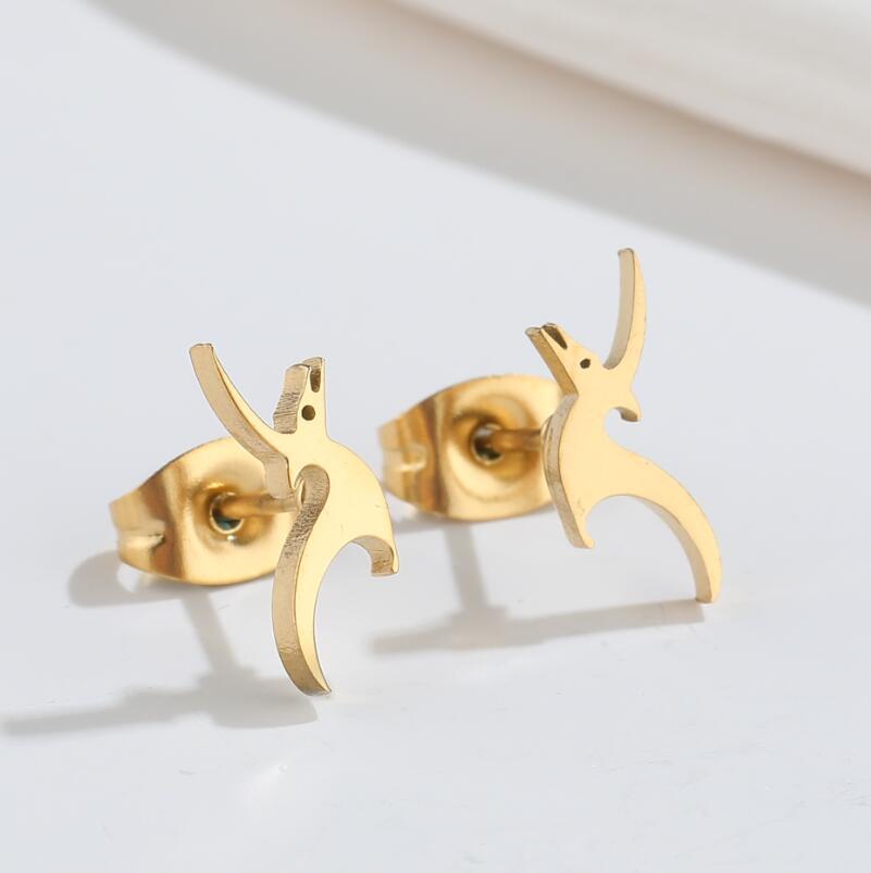 Women's Creative Simple Stainless Steel Dragon Stud Earrings-Jewearrings